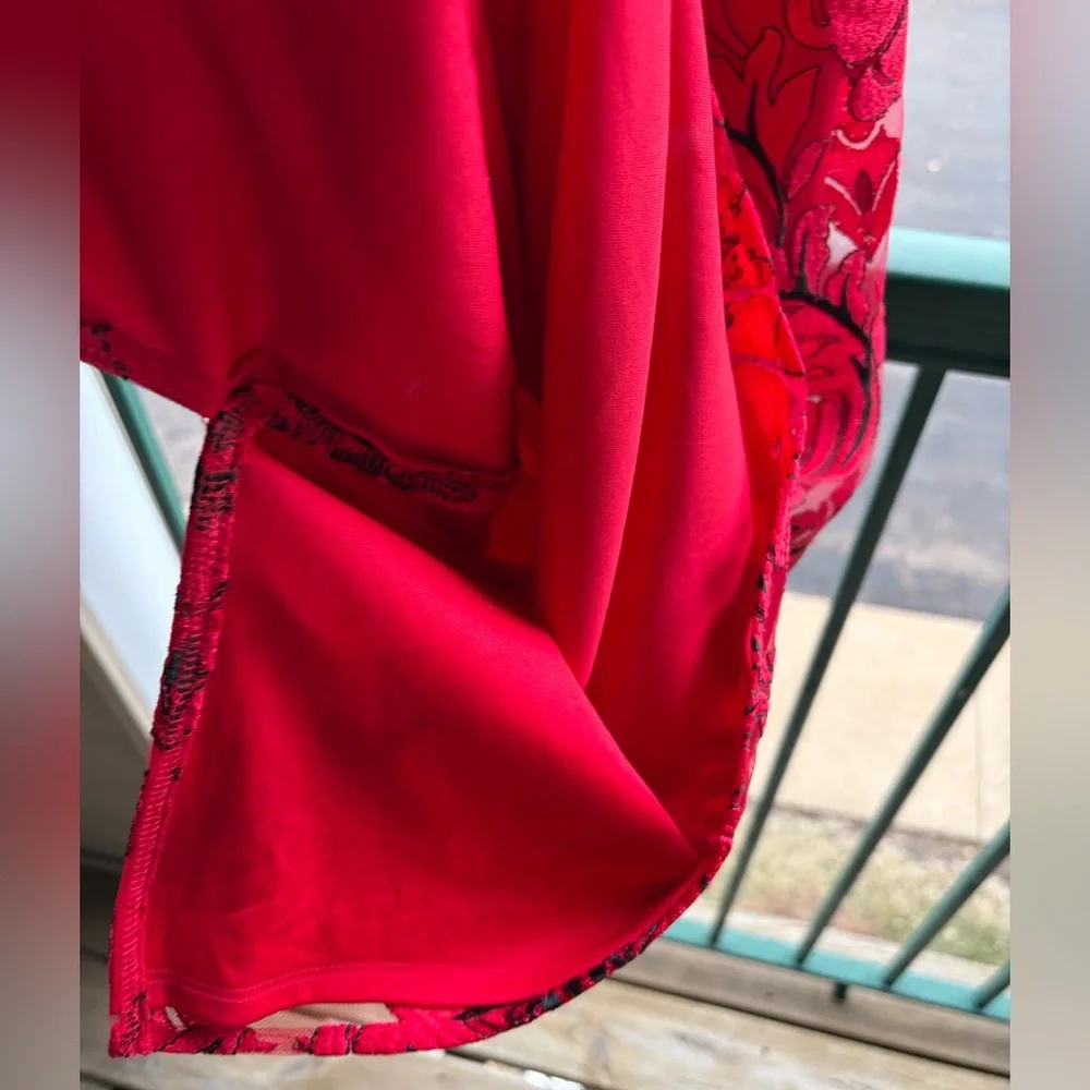 🆕SIENA RedBlack Floral Jacquard Mini Dress Size 10 Fitted Cocktail Party Holiday - Picture 10 of 14